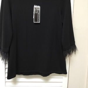 NWT* Black feather sleeve Sweater for your Holiday party